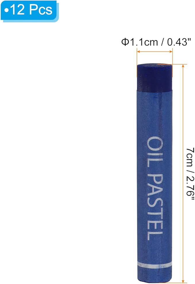 PATIKIL Dark Blue Oil Pastels, 12Pcs Soft Oil Crayons Creamy Pastels Stick Art Supplies for Art Painting Drawing Blending Graffiti for Artists Beginners