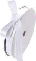 5/8" x 100 Yards White Polyester Satin Ribbon Single Faced Bulk Fabric Ribbons for Gift Wrapping, Crafting, Bows Making, Sewing, Wedding, Home Decor
