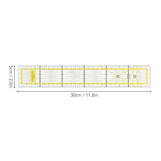 Sewing Ruler, Acrylic Clear Ruler for Sewing, Transparent Quilting for Designing Layout Quilting 5x30cm