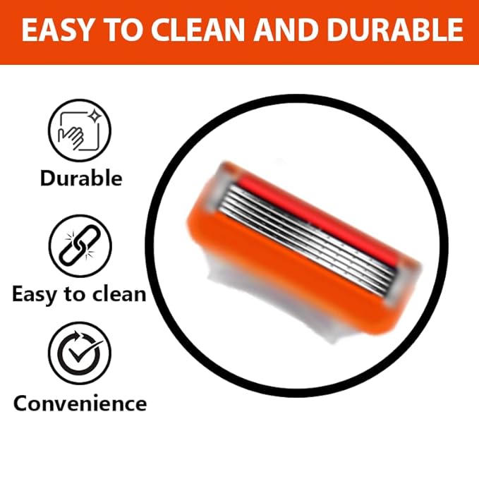 36 Replacement Blades Compatible with GL-Fusion 5 Style Razors (orange), Wet Razors Men's Blades Value Packs