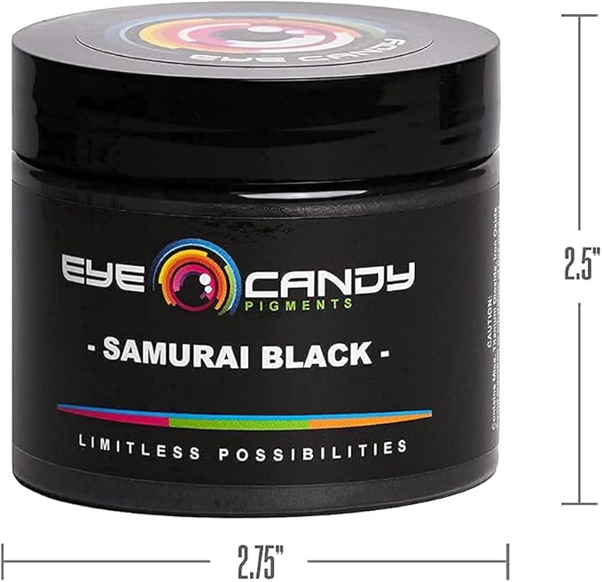 Eye Candy Pigments Premium Grey Mica Powder - Samurai Black (50gr) - for Epoxy, Resin, Soap, Paint, Woodworking, Acrylic Pouring, Bath Bombs, Fishing Lures - DIY Arts and Crafts Additive