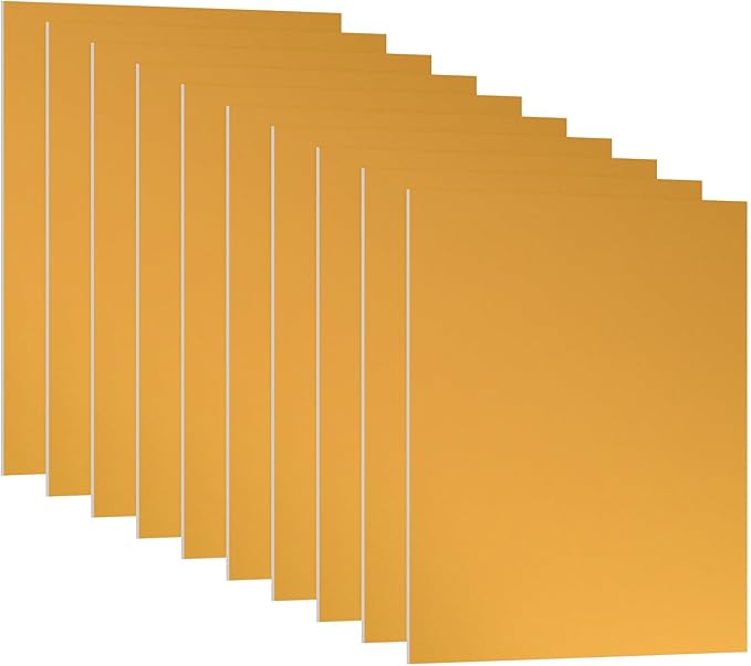 PATIKIL 3.3x2.1x1/32inch Anodized Aluminum Sheet, 10Pcs Metal Rectangle Aluminum Plate 0.8mm Thick Engraving Blanks for Laser Engraving DIY Decorative Crafting Home Decoration, Yellow