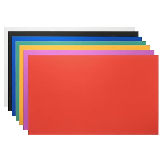 PATIKIL 5x8 Inch Anodized Aluminum Sheet Metal, 7Pcs Laser Plates Engraving Blanks 0.5MM Thin Rectangle for Crafting DIY House Laser Engraving, Silver/Black/Blue/Green/Yellow/Red/Purple
