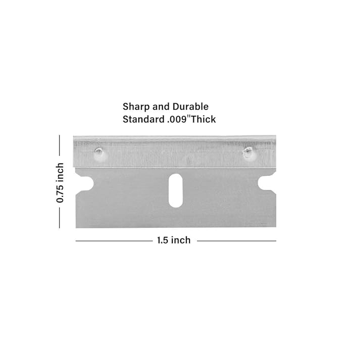 WEGAZ-100PCS Single Edge Razor Blades,Industrial Safety Razor Blades,Individually Packed, Used for Scrapers and Cutting Tools