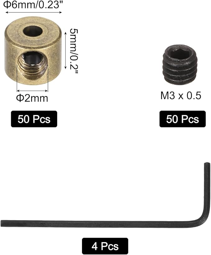 MECCANIXITY 50 Pcs Metal Locking Pin Backs, Locking Pin Keepers Clasp 5mm(H) with 4 Wrench Replacement in Storage Case for Badge, Brooch, Copper Tone