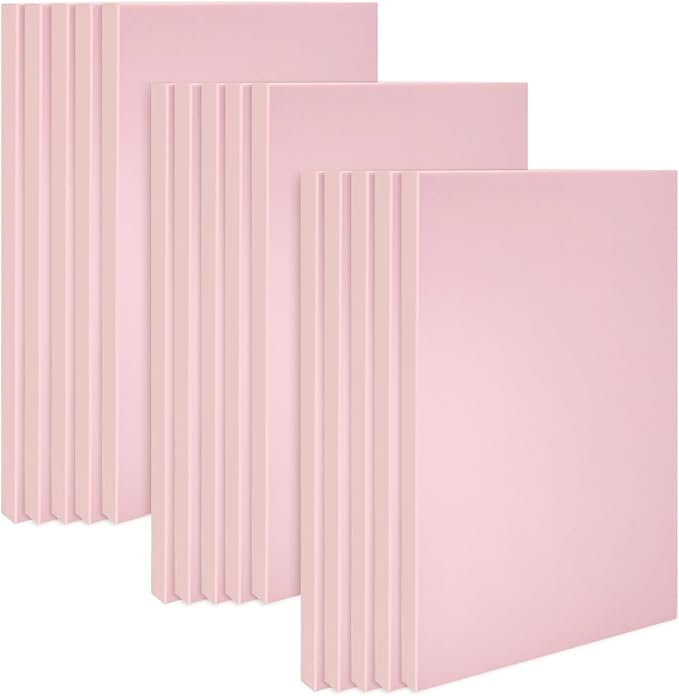 15 Pack 4"x6" Pale Pink Rubber Stamp Carving Blocks Pink Rubber Carving Blocks Linoleum Block for Stamp Maker Printmaking Supplies