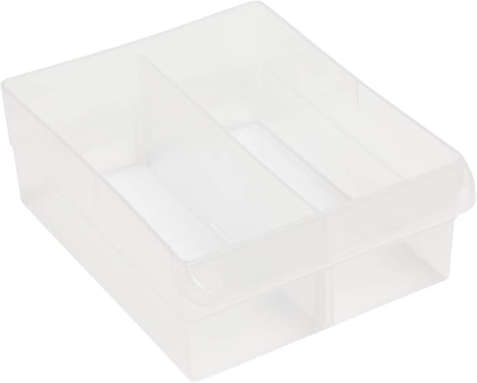 Akro-Mils 44 Drawer 10144REDBLK, Plastic Parts Storage Hardware and Craft Cabinet, Red & Black, (1-Pack) & 40717 Length Dividers for Plastic Storage Hardware, (6-Pack), Clear, Black
