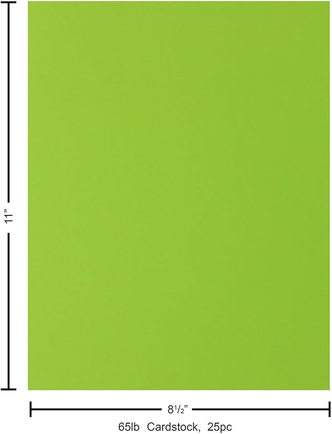 PA Paper Accents Stash Builder Cardstock 8.5" x 11" Tree Frog, 65lb Colored cardstock Paper for Card Making, Scrapbooking, Printing, Quilling and Crafts, 25 Piece Pack