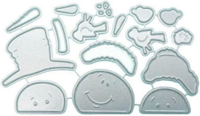 Metal Cutting Dies DIY Merry Christams Embossing Stencil Template Scrapbooking Card Making Mold Photo Album Arts Crafts Tools(Snowman and Bird-10x6.7c)