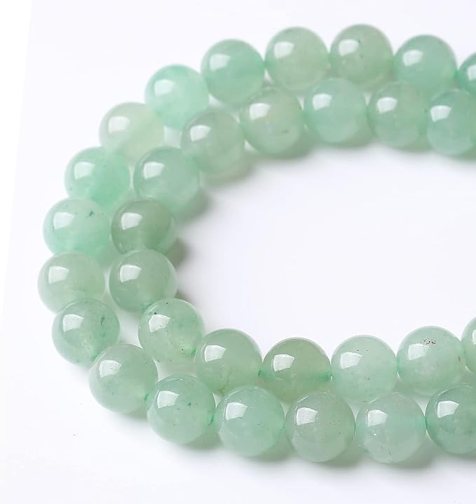 90PCS 4MM Green Aventurine Natural Gemstone Round Stone Beads for Jewelry Making DIY Energy Stone Healing Power Bracelet 15"