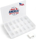 Embroidery Floss Organizer Box with 50 Cardboard Bobbins - 17 Compartments Clear embroidery thread organizer box, Snap-Tight Clear Sewing Organizer - Jewelry Bead Holder (Made in USA)