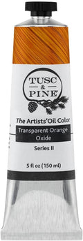 Tusc & Pine Artist Oil Paint - Transparent Orange Oxide, 150 ml, Non-Yellowing, Rich & Creamy Consistency, Maximum Pigment Load, Small Batch Milled Oil Paints Made in the USA for Professional Artists