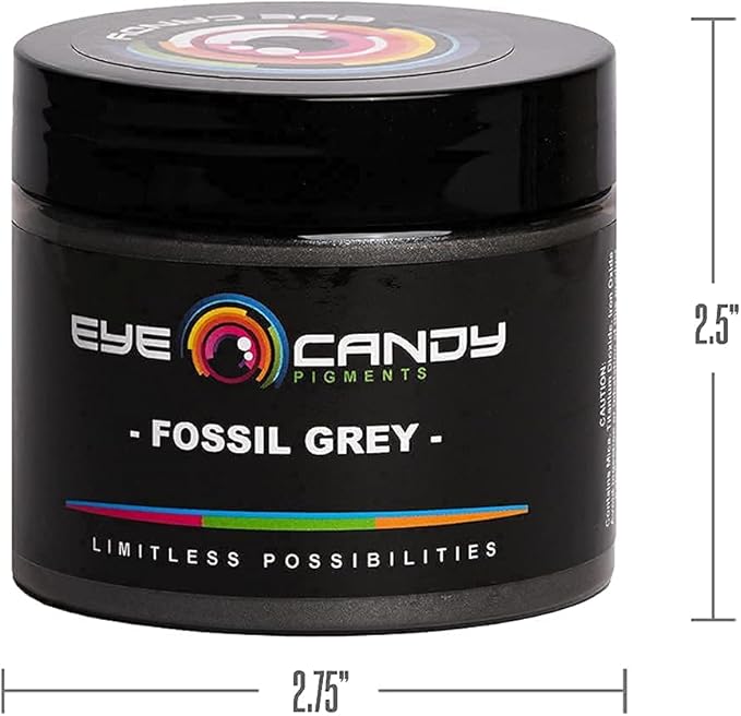 Eye Candy Pigments Premium Grey Mica Powder - Fossil Grey (50gr) - for Epoxy, Resin, Soap, Paint, Woodworking, Acrylic Pouring, Bath Bombs, Fishing Lures - DIY Arts and Crafts Additive