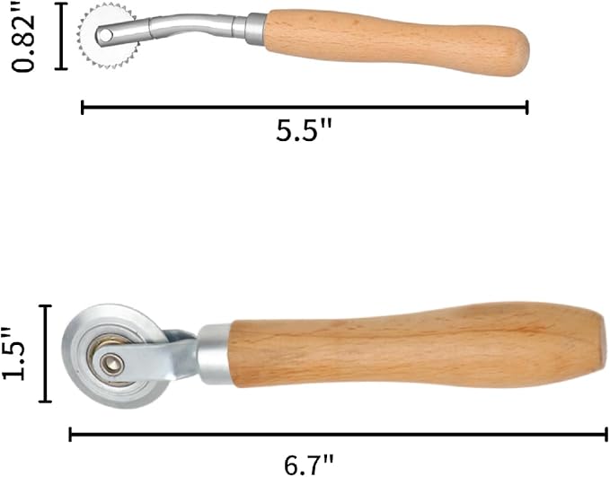 Box Resizer Tool Kit, 0.5mm Solid & Dashed Line Scoring Wheel with Wood Handle & Soft Tape Measure for Cardboard, Paper Craft, Gift Box Making