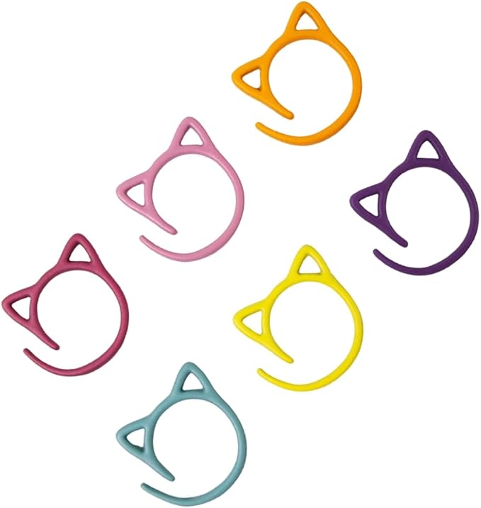 Fazanwey 30pcs Cat Stitch Markers with Storage Case, Metal Stitch Markers for Crocheting,Colorful Crochet Markers for Knitting Weaving Lovers