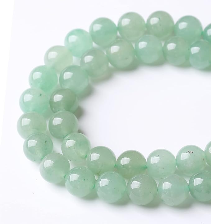60PCS 6MM Natural Green Aventurine Stone Beads Energy Healing Beads for DIY Jewelry Bracelet Necklace Making for Jewelry Making15Inch