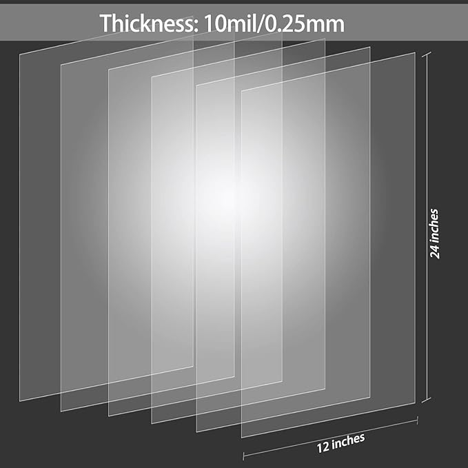 EGOSKY 10 Sheets 10 mil Mylar Sheet 12 x 24 inch Milky Translucent Plastic Blank Stencil, Make Your Own Stencil Template Material