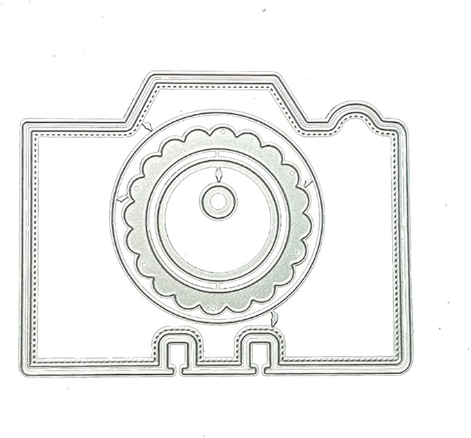 Mvchifay Cutting Dies Happy Birthday Holiday Thanks Greetings Metal Stencils Scrapbooking Tool Love Heart DIY Carbon Steel Embossing Template for Paper Card Making (Camera-10x12.8cm)