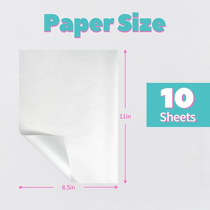 Lovein Pinkie Non-Stick Teflon Paper for Heat Press Transfer Sheet(10 Sheets, 8.5x11) Reusable Heat Resistant Perfect for Heat Transfer Paper of Crafting Needs