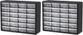 Akro-Mils 24 Drawer Hardware, Craft and Office Supply Storage Cabinet Bundle (2-pack)
