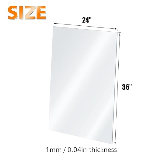 Egofine Plexiglass Sheets Acrylic Sheets 12 Pack of 24x36’’ 0.04 Thick Clear Plastic Cast Transparent Plexi Glass for Crafting Projects, Replacement Picture Frame Glass, DIY Display, Easy to Cut