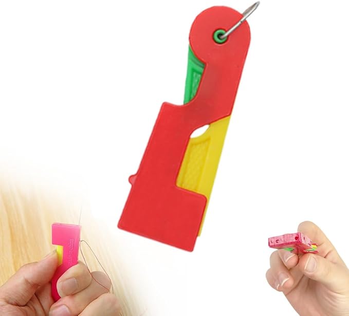 Automatic Needle Threader,2024 New Plastic Needle Threaders,Used to Quickly Thread The Thread Into The Needle Hole, Suitable for The Elderly and Those Who Like to Do Needlework(Random Color) (1 PCS)