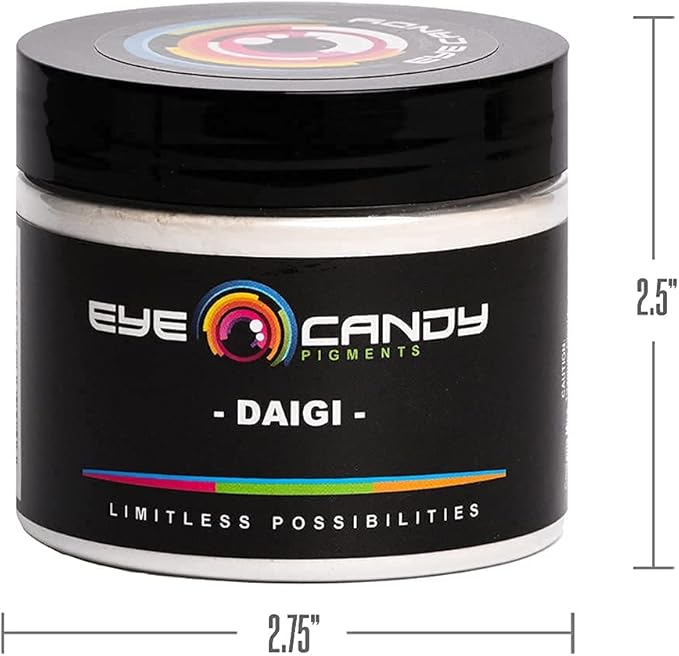 Eye Candy Pigments Premium White Mica Powder - Daigi (50gr) - for Epoxy, Resin, Soap, Paint, Woodworking, Acrylic Pouring, Bath Bombs, Fishing Lures - DIY Arts and Crafts Additive