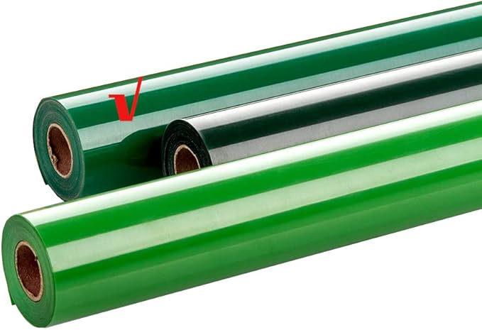 Guangyintong Green HTV Rolls - 12" x 8ft, Iron on Vinyl for T-Shirts, Glossy Surface, Easy to Cut & Weed for Heat Vinyl Design