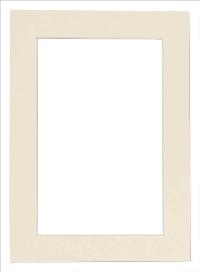 6x8 Mat for 8x10 Frame - Precut Mat Board Acid-Free Textured Cream 6x8 Photo Matte Made to Fit a 8x10 Picture Frame, Premium Matboard for Family Photos, Show Kits, Art, Picture Framing, Pack of 1 Mat