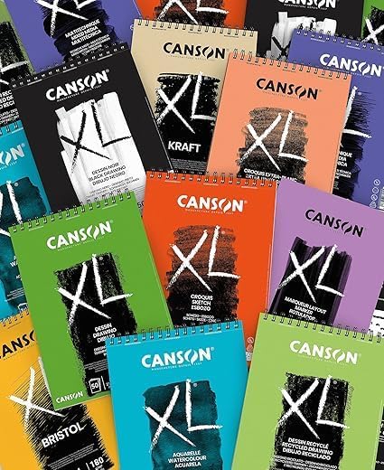 Canson XL Watercolour 300gsm A3 Paper, Cold Pressed, Spiral Pad Short Side, 30 White Sheets, Ideal for Professional Artists