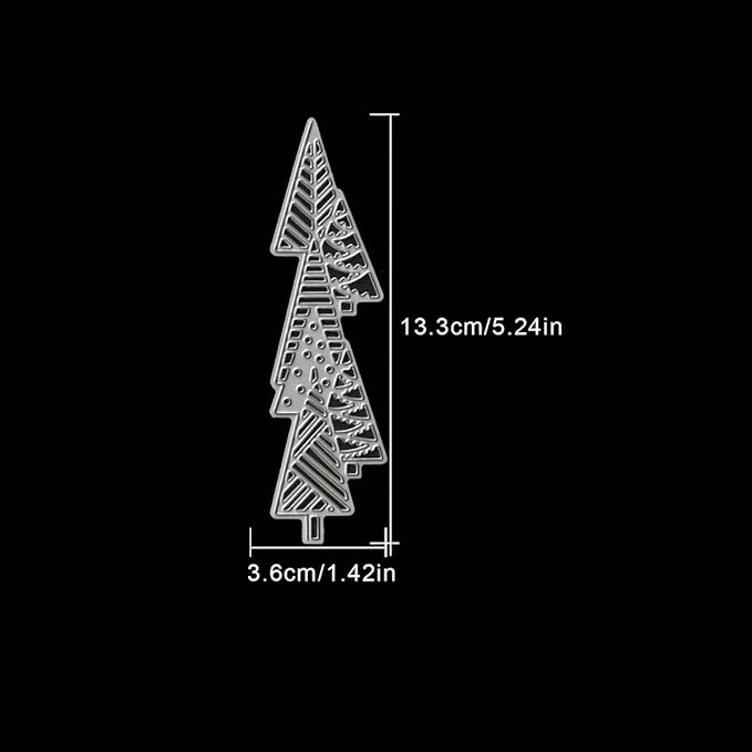 Lapoo Festivals Metal Cutting Die for Scrapbooking - Durable, Cut Stencils for DIY Scrapbook Photo Album Decorative Paper Card, Card Making Supplies, Embossing (Half Christmas Tree 5.2 x 1.4 in)
