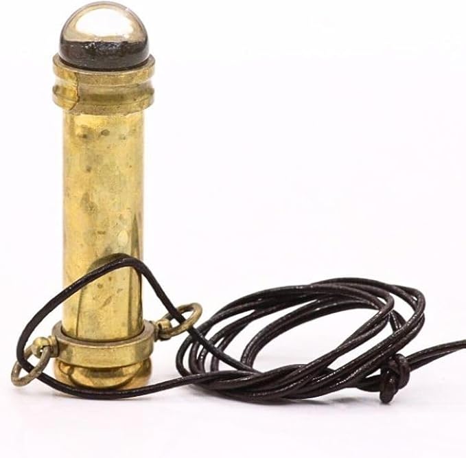 RII Brass Kaleidoscope | Mini Teleidoscope with Handmade Lampwork Glass Beads | 3 Inch Pocket Kaleidoscope | Old Brass Finish Kaleidoscopes Pendant Necklace Vintage Antique Nautical Gift for All Ages