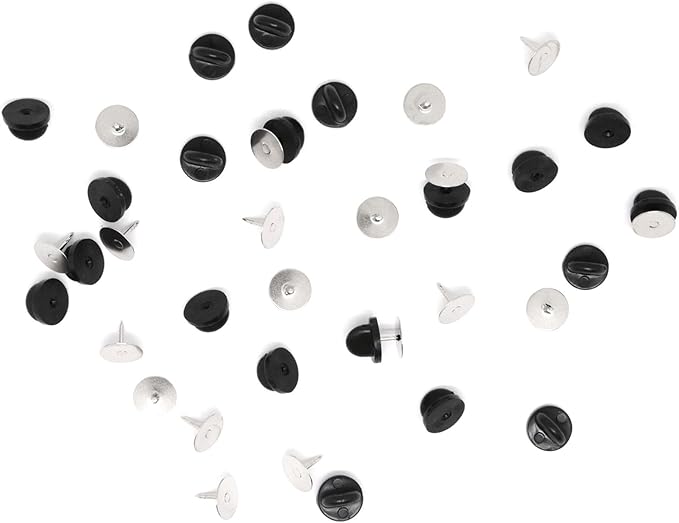 100set Rubber Pin Backs,Blank Pins Scatter Butterfly Clutch Pin Holder Enamel Pin Locking Backs Jewelry Pin Backings Clasp for Brooch Lapel Hat Uniform Badges Tie Tack