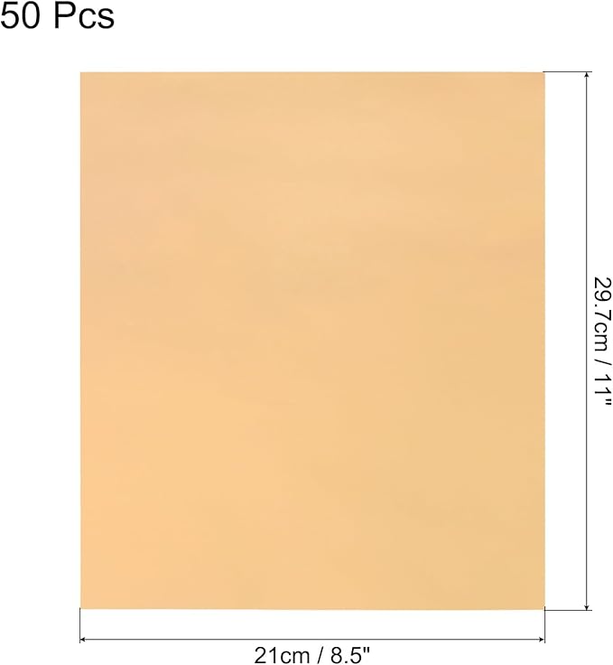 MECCANIXITY 50 Pack Toner Reactive Foil ,Deco Foil Transfer Sheets 8.5"x11" A4 Hot Foil Paper for Laser Printer Scrapbooking Heat Transfer DIY Craft,Laser Gold