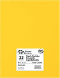 Accent Design Paper Accents Stash Builder Cardstock 8.5" x 11" Daffodil, 65lb colored cardstock paper for card making, scrapbooking, printing, quilling and crafts, 25 piece pack