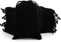 Velvet Drawstring Jewelry Bag, 50Pcs Black Coin Pouch, 4x6 Tarot Card Holder For Wrapping Halloween Party Favors, Small Jewelry, Small Bussiness, Palm Crosses, Customers, For Church