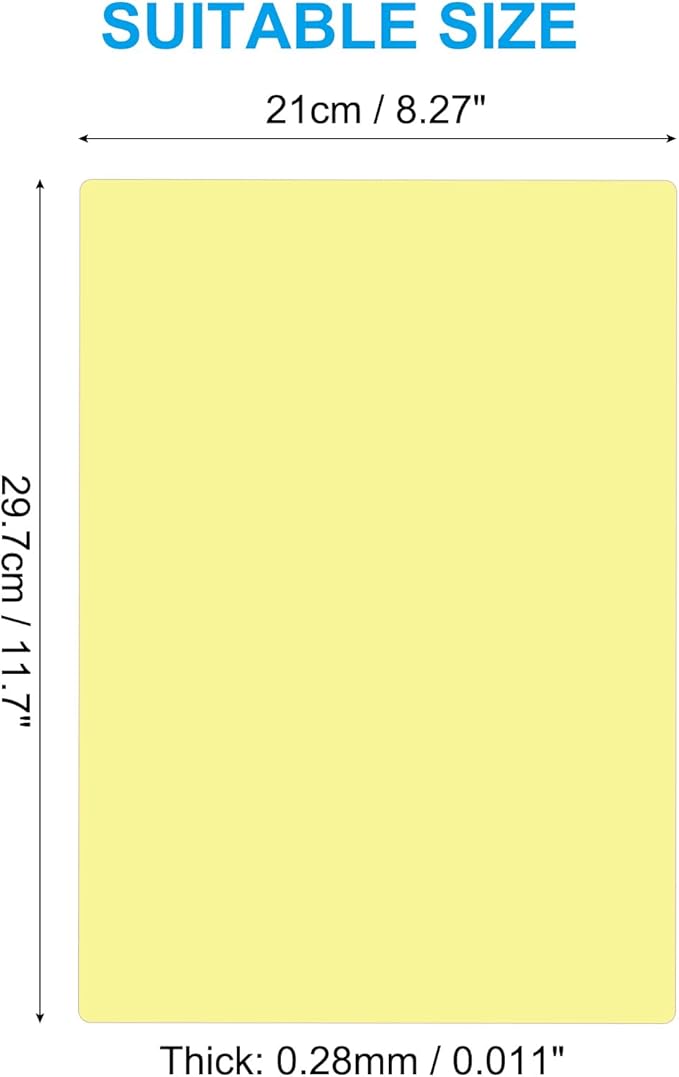 PATIKIL A4 Size Guided Reading Sheet, 5pcs Correction Lighting Gel Filter Colored Overlay Transparent Color Film for Classroom Photo Studio, Yellow