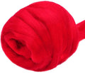 3.53oz Wool Roving Yarn, Wool Felting Supplies, Pure Wools, Chunky Yarn, Spinning Wool Roving for Needle Felting Wet Felting DIY Hand Spinning (red)