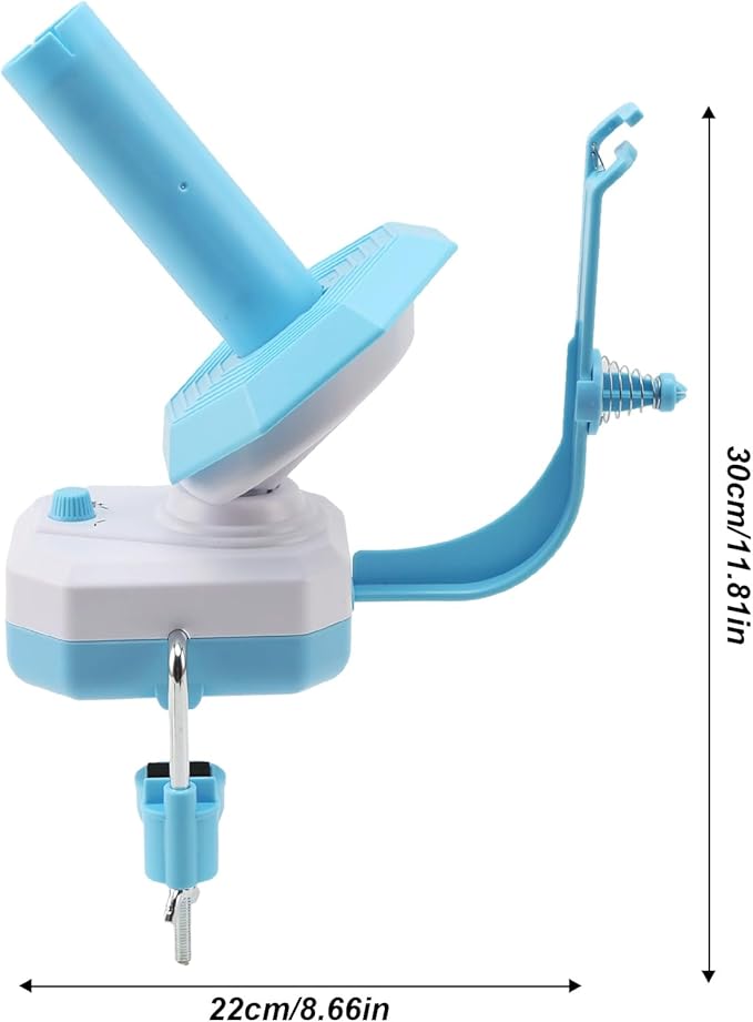 Zjyufy Yarn Winder Electric Yarn Ball Winder for Crocheting, 10oz Large Automatic Yarn Spinner Yarn Cake Winder with Stepless Speed Strong Tension, Blue