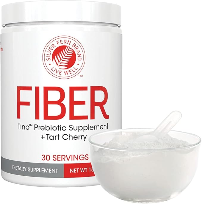 Tino Natural Gluten Free Prebiotic Fiber Supplement - with Tart Cherry Extract & Polycan Black Yeast Extract - Non-GMO, Water Soluble Fiber Powder Mix (1 Canister - 15.9 Oz)