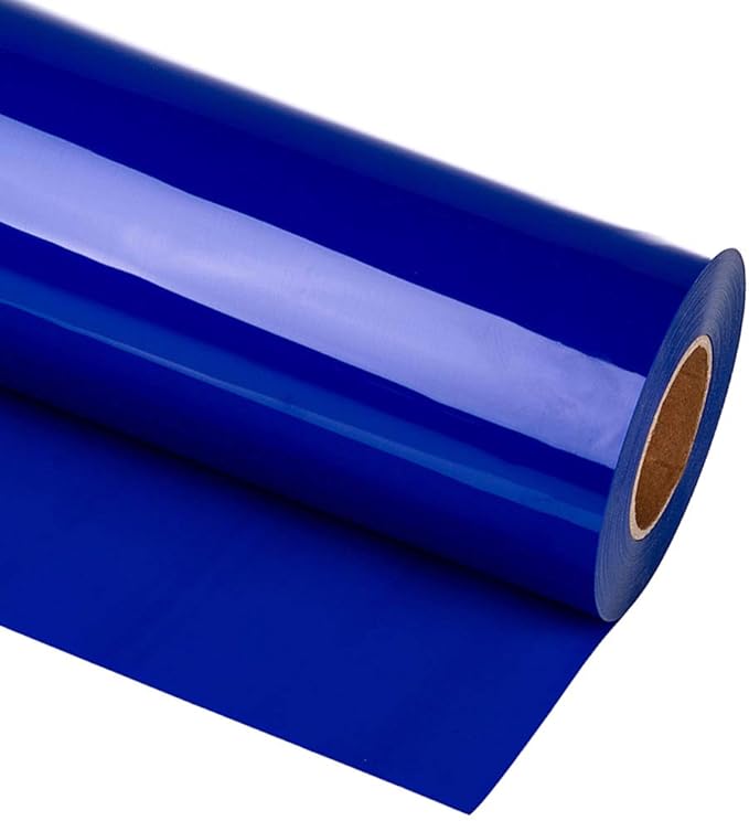 Guangyintong Heat Transfer Vinyl Blue HTV Rolls, 12" x 12ft Iron on Vinyl for T-Shirts, Matte Surface HTV for All Cutter Machine Easy to Cut & Weed for Heat Vinyl DIY Design