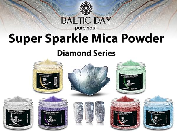 BALTIC DAY - Sparkle Mica Powder [ Diamond Blue Moonlight ] - Blue Glitter Mica Powder - Resin Glitter for Epoxy Resin - Diamond Dust for Crafts