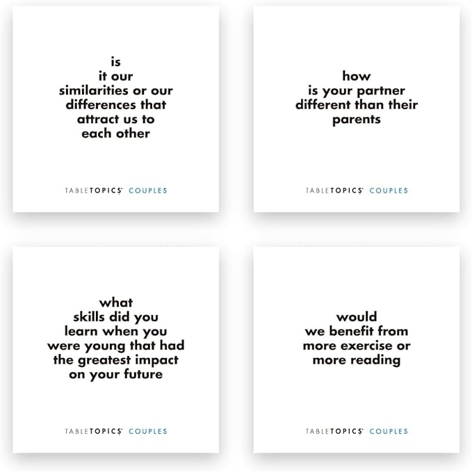 TableTopics Couples Conversation Cards for Romantic Partners with 135 Questions for Date Nights & Intimate Talks, Unique Gift for Anniversaries