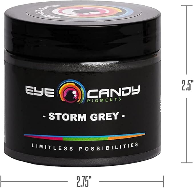 Eye Candy Pigments Premium Grey Mica Powder - Storm Grey (50gr) - for Epoxy, Resin, Soap, Paint, Woodworking, Acrylic Pouring, Bath Bombs, Fishing Lures - DIY Arts and Crafts Additive