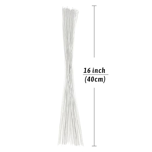 Decora 22 Gauge White Floral Wire 16 inch,50/Package