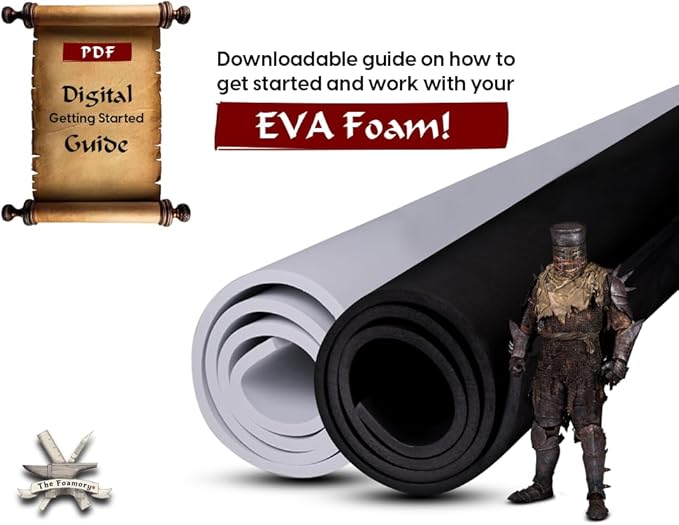 2-Pack EVA Foam Cosplay Bundle - 2 Pack: 1mm Thick (White) 14" x 39" Sheet - Premium Foam Sheets - Ultra High Density Craft Foam 85 kg/m3 - by The Foamory