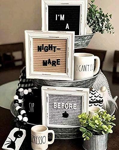 Mini Letter Board [Set of 3] Small Felt Letter Board Letters and Symbols Trio - Adorable Baby Announcement Props or Announcement Board for New Baby, Word Board with Letters (6x6 inches)
