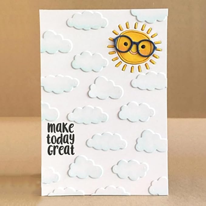Cutting Dies for Card Making, Metal Scrapbooking Die-Cuts, DIY Bckground Frame Crafts Embossing Stencil, Paper Template Mold/Photo Album Arts Tool (3 Pcs Clouds-3.3x5.5cm)