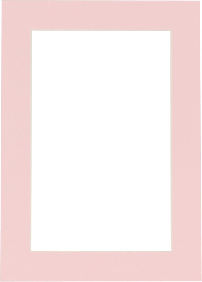 5x7 Mat for 8.5x11 Frame - Precut Mat Board Acid-Free Soft Pink 5x7 Photo Matte Made to Fit a 8.5x11 Picture Frame, Premium Matboard for Family Photos, Show Kits, Art, Picture Framing, Pack of 1 Mat