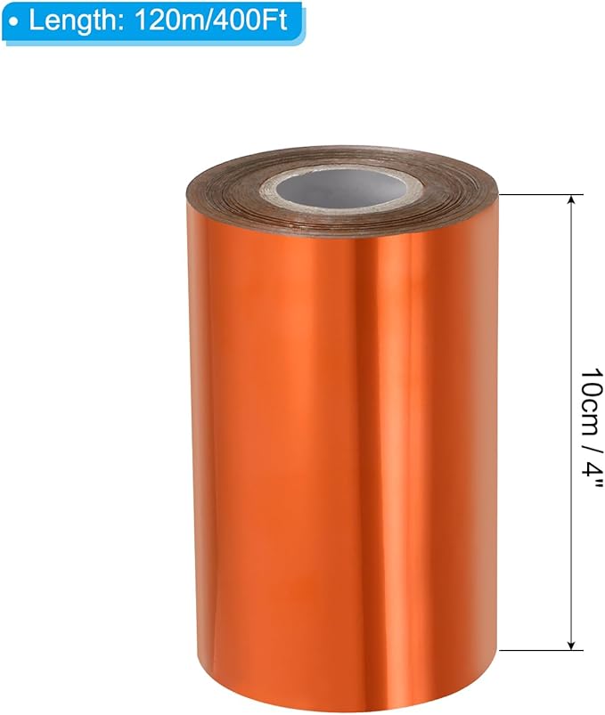 PATIKIL 4"x400Ft Hot Stamping Foil Paper, Heat Transfer Hot Stamping Paper Foil Roll for Leather DIY Logo Decor Craft Gift Package Scrapbook Card, Bronze